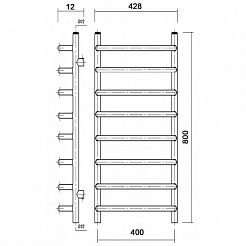 Domoterm Полотенцесушитель Стефано П8 400*800 АБР – фотография-2